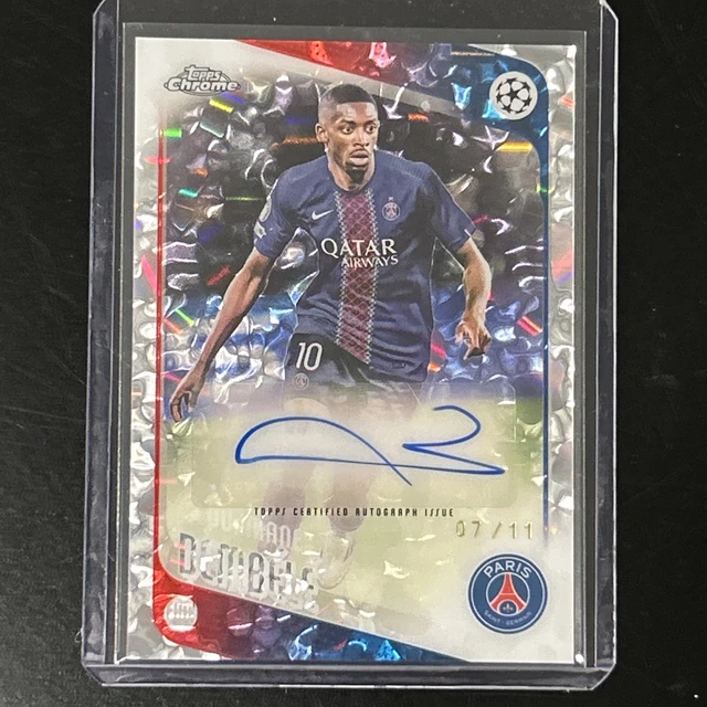 2025-26 Topps Chrome UCC Ousmane Dembélé Auto FDI 7/11 First Day Issue Rare