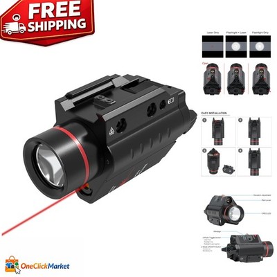 500 Lumen Red/Green Laser Flashlight Combo with Picatinny Rail for Accuracy