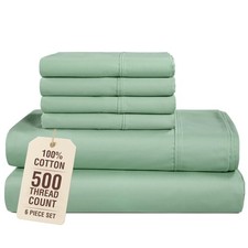 Casa Platino 100 Cotton Sheets Cal King 6 Piece Bed Set 500 Thread Count Silky