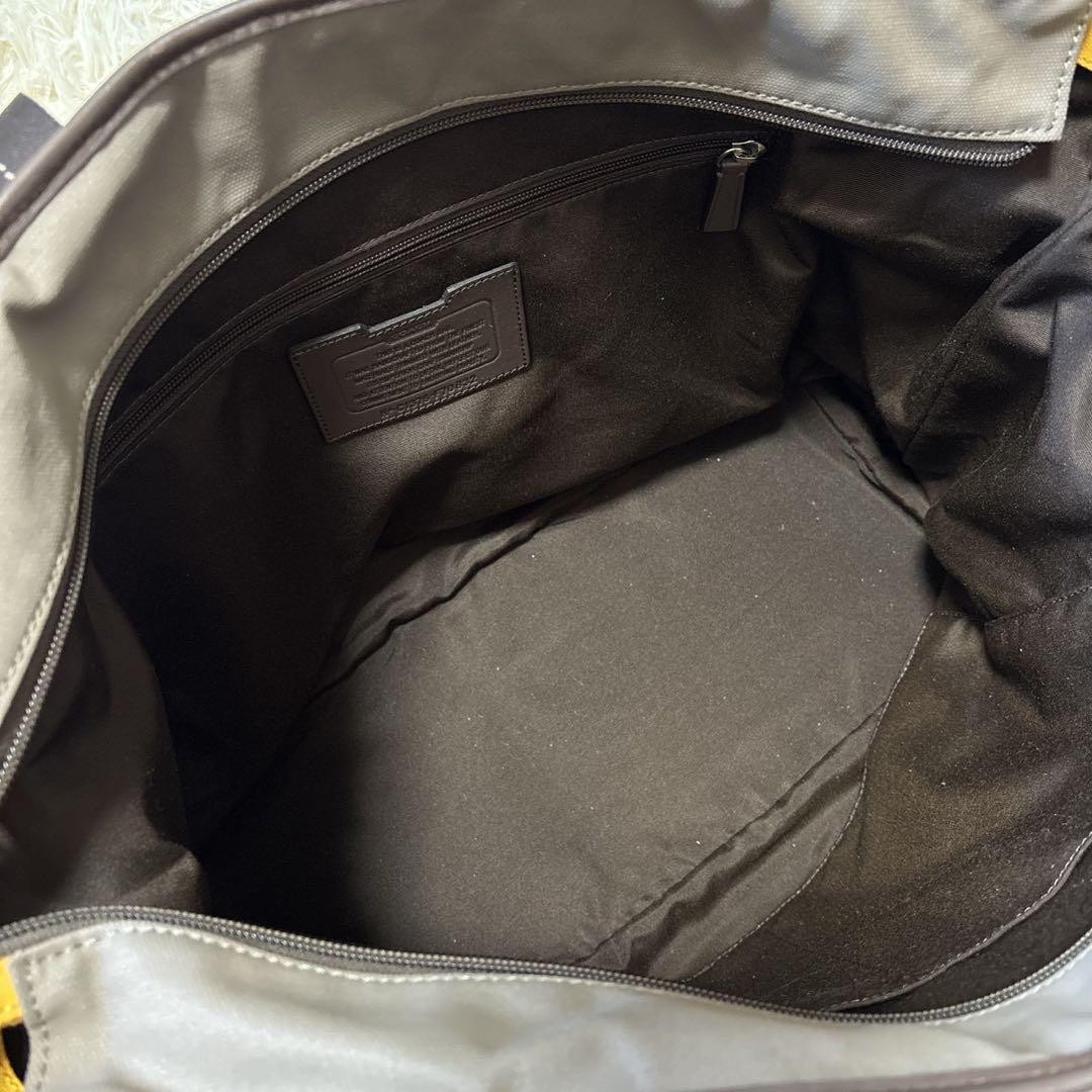 Coach F70832 Weekend Tote Bag Beige Canvas Authentic thumbnail 9