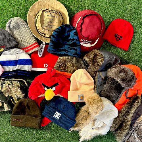 20x Vintage Y2K Beanies Graphic Grunge Tech Promo Emo Skater Reseller Bundle Lot