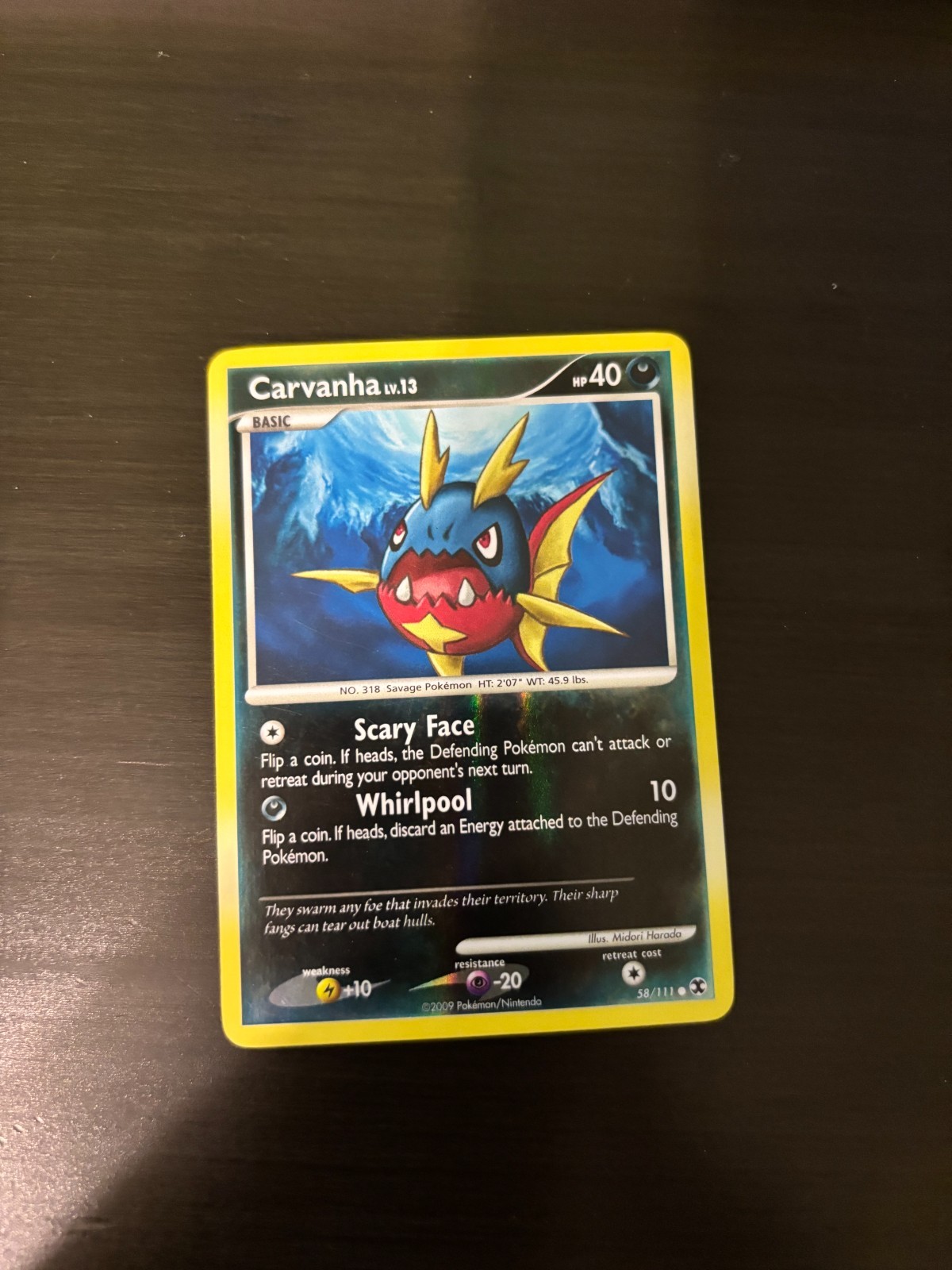 Carvanha 58/111 Rising Rivals Reverse Holo