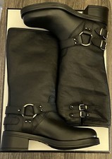 Steve Madden Women  s Astor Black Leather Buckle Boots Size-7