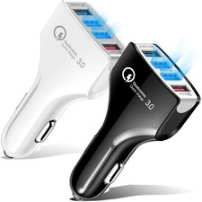 4 Port USB Super Fast Car Charger Adapter For iPhone Samsung Android Cell Phone