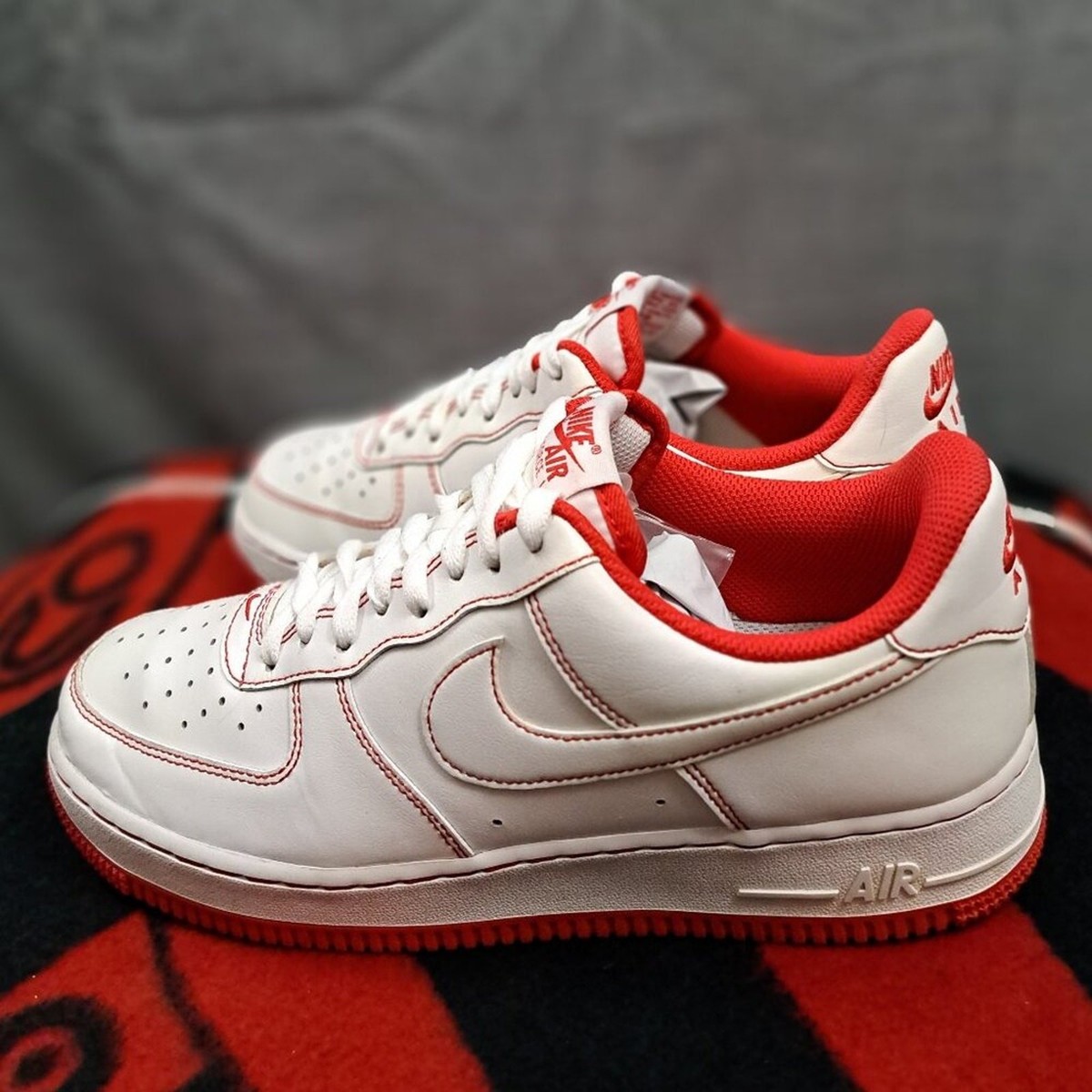 Nike Air Force 1 Low '07 White University Red CV1724-100 Men's Sz