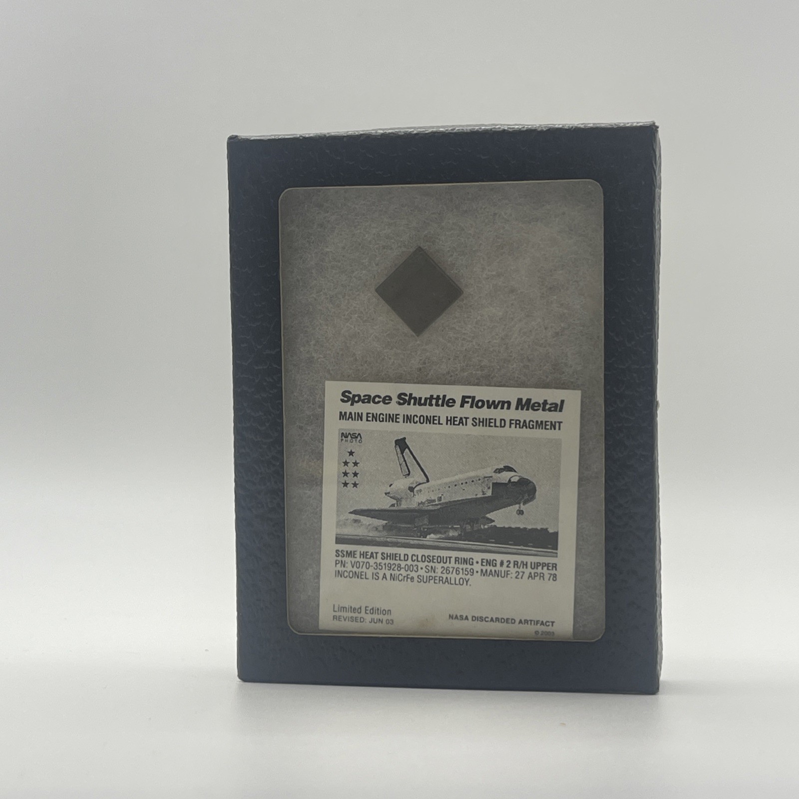 Space Shuttle Flown Metalmain Engine Inconel Heat Shield Fragment