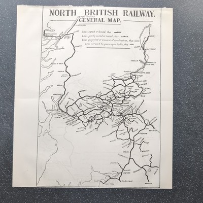 Original 1918 Eisenbahnkarte der North British Railway General Map