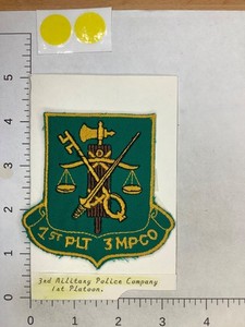 US ARMY 3rd MILITARY POLICE CO. 1st PLATOON PATCH