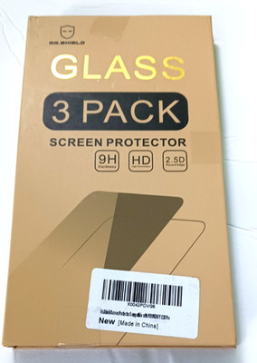 Mr Shield 3 Pack Tempered Glass Screen Protector Coverage 9H Hardness HD 2.5D