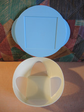 Tupperware Mediterrano Schüssel 1,5L mit Deckel creme blau - NEU-