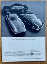 1969 VW Karman Ghia Maserati Mexico Ferrari GTB4 Oldtimer Vintage Ad Werbung