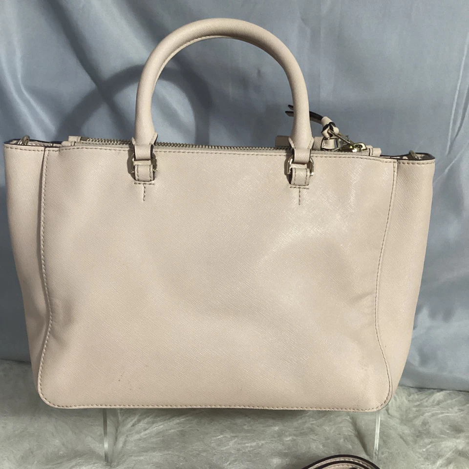 Bolso de Mano Tory Burch Robinson Bordado Floral Rosa Cuero Saffiano 30 Foto 4 de 4