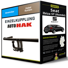 Abnehmbare Anhängerkupplung für SEAT Ibiza ST 10- IV Typ 6J8/6P8 Auto Hak NEU