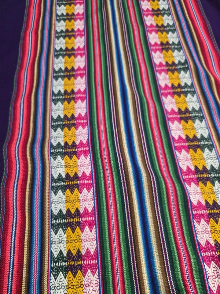Colorida tela estilo peruano 46" x 46" manta bufanda mantel precioso Foto 2 de 4