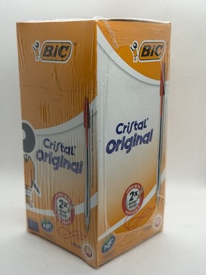 BIC Cristal Original Kugelschreiber, Mittlere Spitze (1,0 mm) Rot, Schachtel mit 50 Versiegelt
