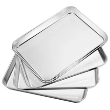 Baking Sheets Set of 5, Stainless Steel Baking Pan Tray Cookie Sheet, Size 10...