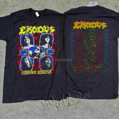 Vintage Exodus T Shirt Tour Dates 1989 Fabulous Disaster Thrash Metal Reprint