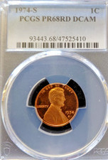 PR68 RD DCAM 1974-S Lincoln Memorial Cent PCGS Blue Lbl *7395