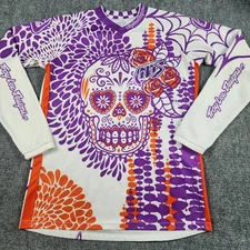 Troy Lee Designs Jersey Womans M Sugar Skull  Purple Orange BMX Motocross Web