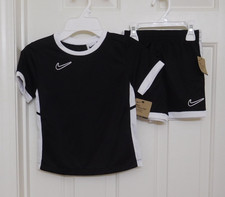 NWT 2pc Nike Black White Trim Logo Shirt Shorts Set sz 3t or 4t
