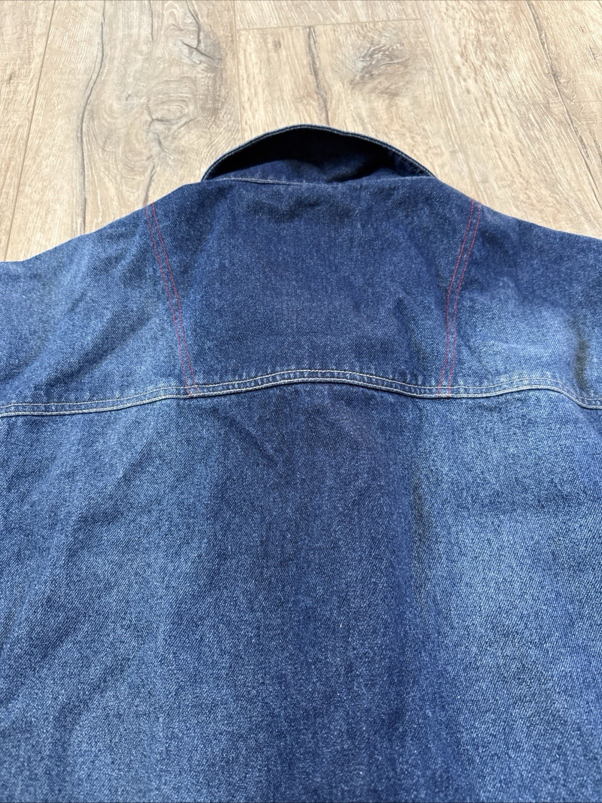 Raw Blue patchwork denim jacket with plaid accent… - image 15