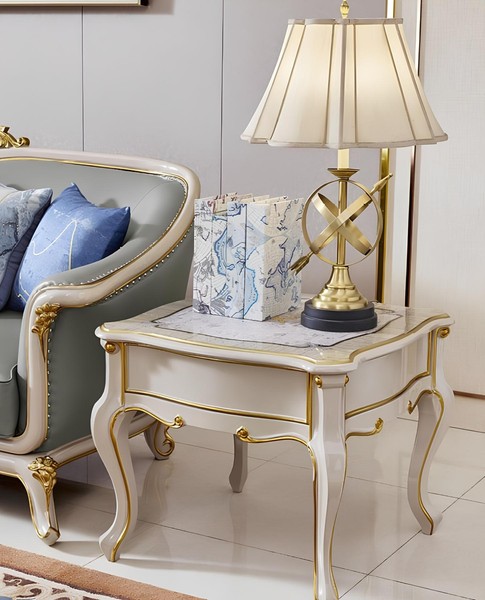 Design Klassische Echtholz Beistelltisch Sofa Wohnzimmer Tisch MöBel Barock-image