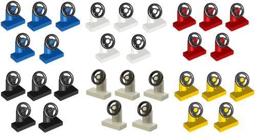 LEGO 5x Lenkrad Auto Lenkräder mit 1x2 Noppen - 3829c01 - Farbe aussuchen - USED