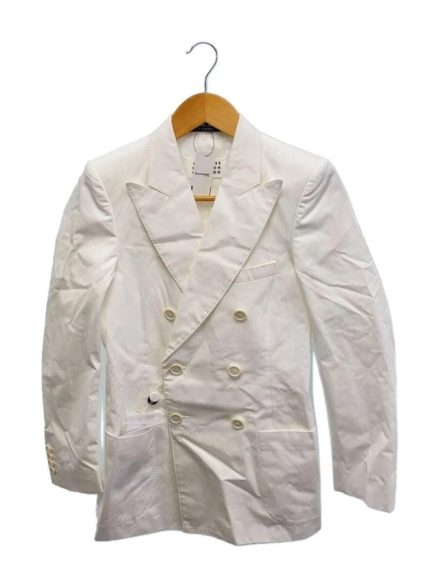 Giacca sartoriale Maison Margiela 21SS blazer doppiopetto 36 cotone bianco