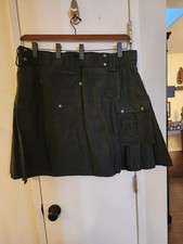 Utilikilts Utility Kilt Unisex Size 48 Cargo Skirt Poly Cotton Black