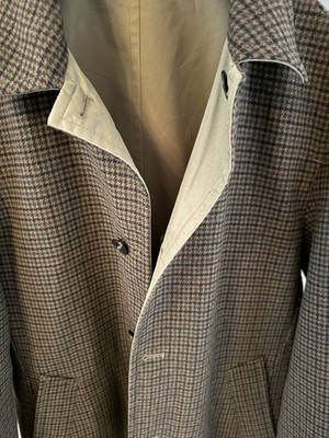 Mango Man Trenchcoat Hahnentritt Olive Wendemantel Gr. S