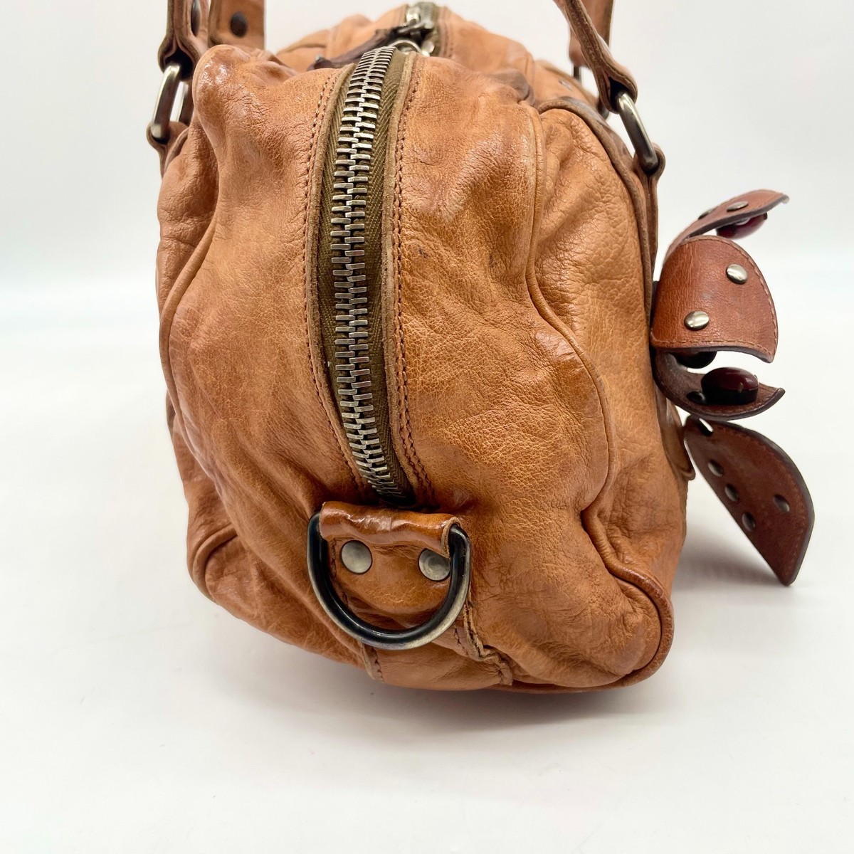 Miu Miu Handbag Brown Leather Flower 64 Archive bag Vintage Y2K