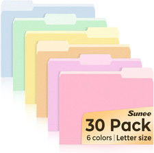 File Folders, 30 Pack Manilla Folders 8.5 X 11, Colored File Folders Home Office