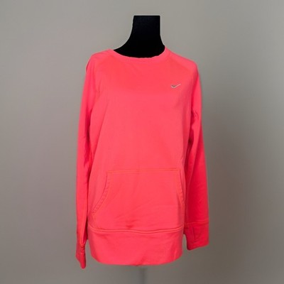 Nike Therma-FIT All Time Fleece Performance Sweatshirt Women's Large Hot Pink
