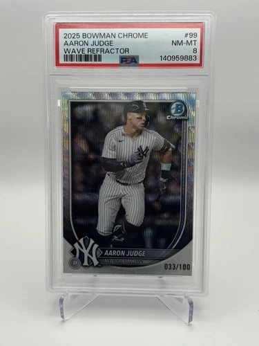 2025 Bowman Chrome Aaron Judge Wave Refractor #99 /100 PSA 8