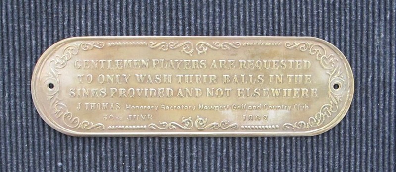 Vintage Newport Golf and Country Club Metal Sign Where Players Should Wash Balls