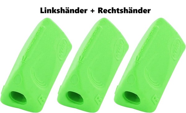 3X Kum Sattler Grip/Schreiblernhilfe/Griff/Schreibhilfe - Gummi GrüN - Dreieckig-image