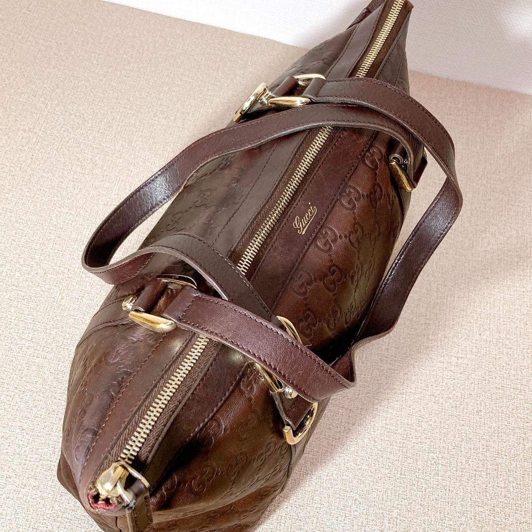 GUCCI Abby Leather Shoulder Bag Tote Brown Size 22cm x 31cm x 12cm VIN thumbnail 8