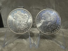 1880 S, 1881 S MORGAN DOLLARS GEM TO SUPERB GEM BU MS PROOF LIKE #2648