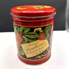 Vintage Bristol Ware HK & FB Thurber & Company Collectible Tin Strawberries