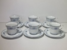 Vintage Crown Ming Teacups and Saucers Set of 6 Harmony Jian Shiang Tea Cups