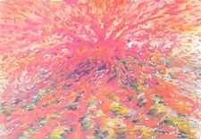 GERRY MILLER-"Vulkan". Pastelkreide/Original Drawing. Pastel on paper.21x15cm