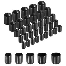 uxcell 50 Stück runde Gummi Endkappen Schutz 12 mm 13 mm 14 mm 15 mm 16 mm, schwarz