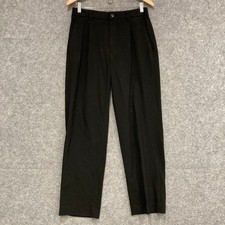 Uniqlo Pants Mens Size Small W27-30 Black Straight Business Stretch Waist 19212
