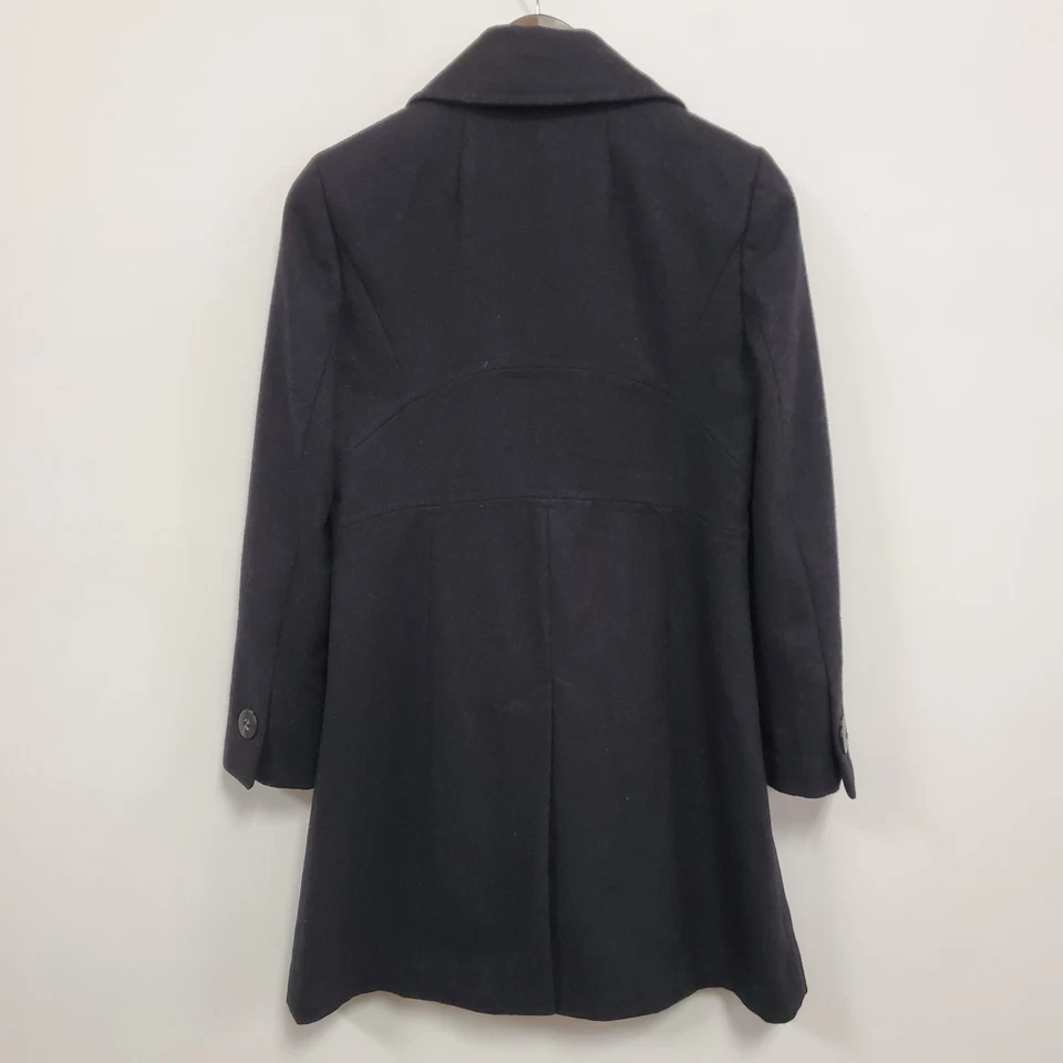 Larry Levine Womens Wool Pea Coat Size Petite Black Corpcore Business Layers - Image 3 of 4