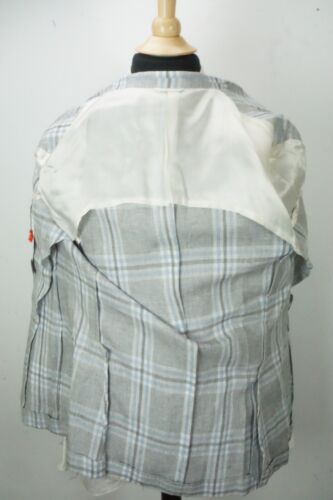 Isaia Canapa Hemp Gray Blue Plaid Sport Coat Jacket Sz 40R BRAND NEW - Picture 6 of 7