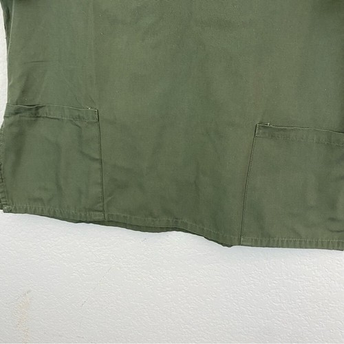 Natural Uniforms Olive Green Short Sleeve V Neck Scrub Top Pockets XS - Picture 3 of 7