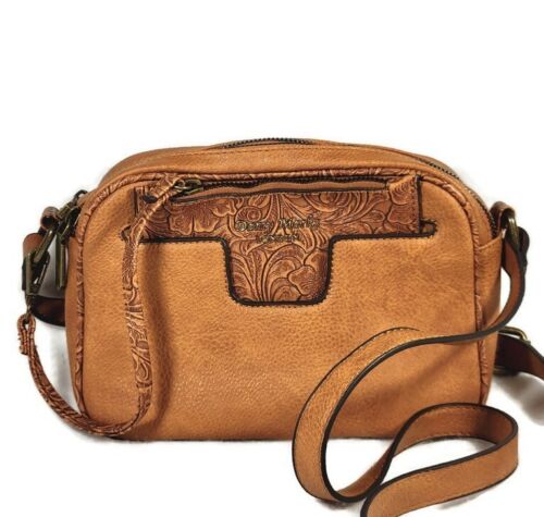 Darcy Marks London Crossbody and Wallet Bag Western Embossed Tooled Faux Leather eBay pic