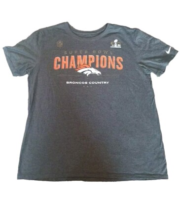 Nike Denver Broncos dunkelgrau Super Bowl 50 Champions NFL Large T-Shirt