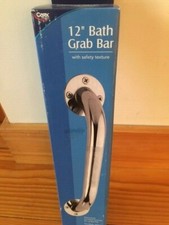 CAREX 12" BATH GRAB BAR HEAVY DUTY STEEL WITH SAFETY TEXTURE BRAND NEW