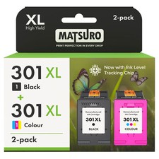 2 x 301 XL Ink Fit For HP 301 Deskjet 1000 1050 3000 2540  3050A Envy 4500